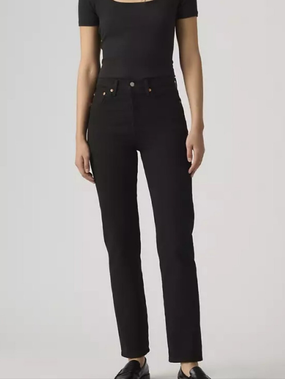 Levi's Black Wedgie Straight High Rise Jeans Size 27